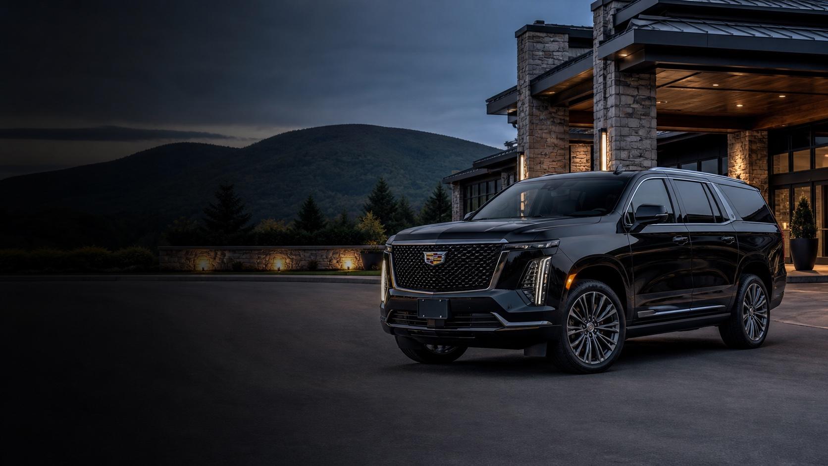 Black 2026 Cadillac Escalade for Castro & Sons black car service